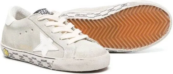 Golden Goose Kids lace-up logo-patch sneakers White