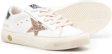 Golden Goose Kids Old School glitter-star sneakers White