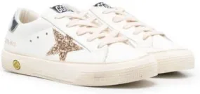 Golden Goose Kids Old School glitter-star sneakers White