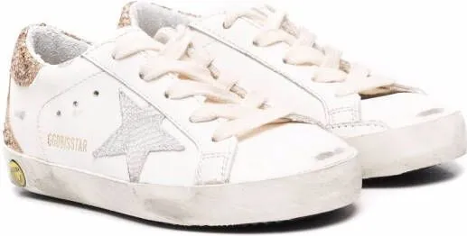 Golden Goose Kids Super-Star glitter sneakers White