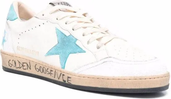 Golden Goose logo-patch low-top leather sneakers White