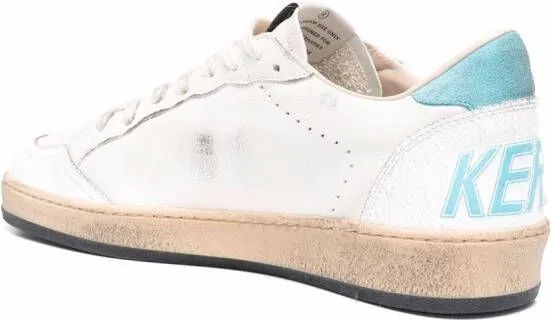 Golden Goose logo-patch low-top leather sneakers White