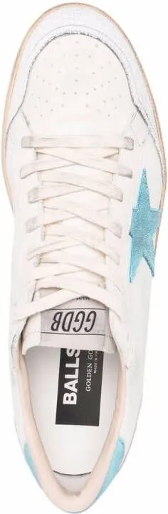 Golden Goose logo-patch low-top leather sneakers White