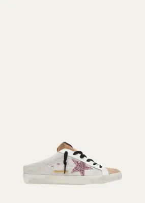 Golden Goose Superstar Sabot Net Glitter Slide Sneakers