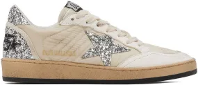 Golden Goose White & Beige Ball Star Sneakers