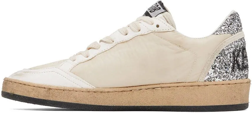 Golden Goose White & Beige Ball Star Sneakers