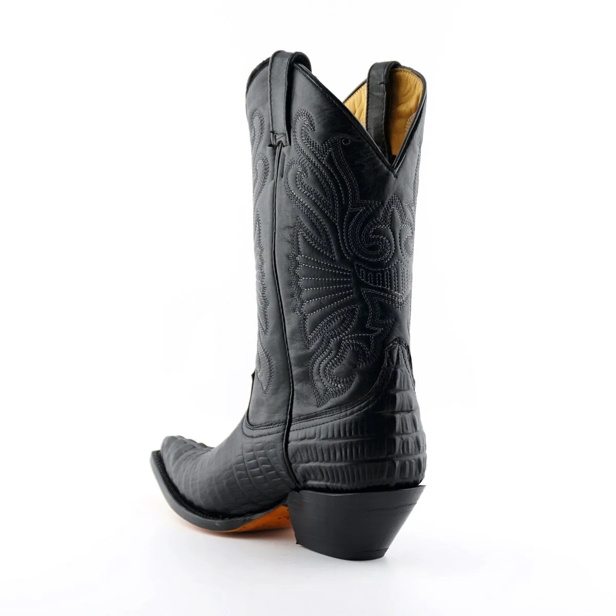 Grinders - Carolina Black Leather Cowboy / Western Style Boots