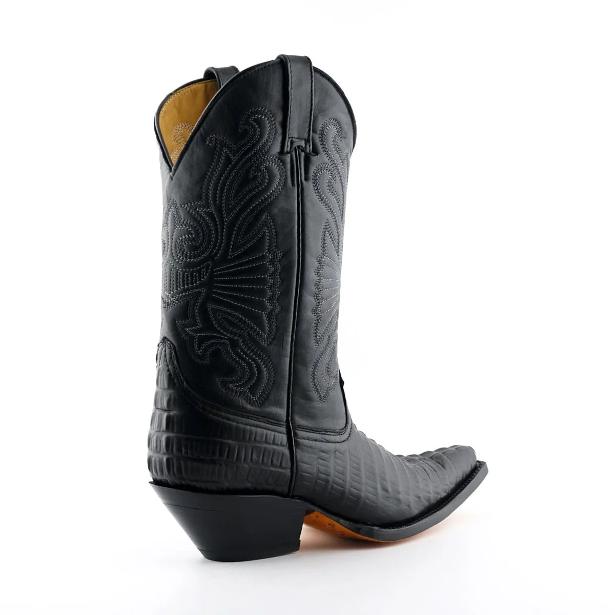 Grinders - Carolina Black Leather Cowboy / Western Style Boots