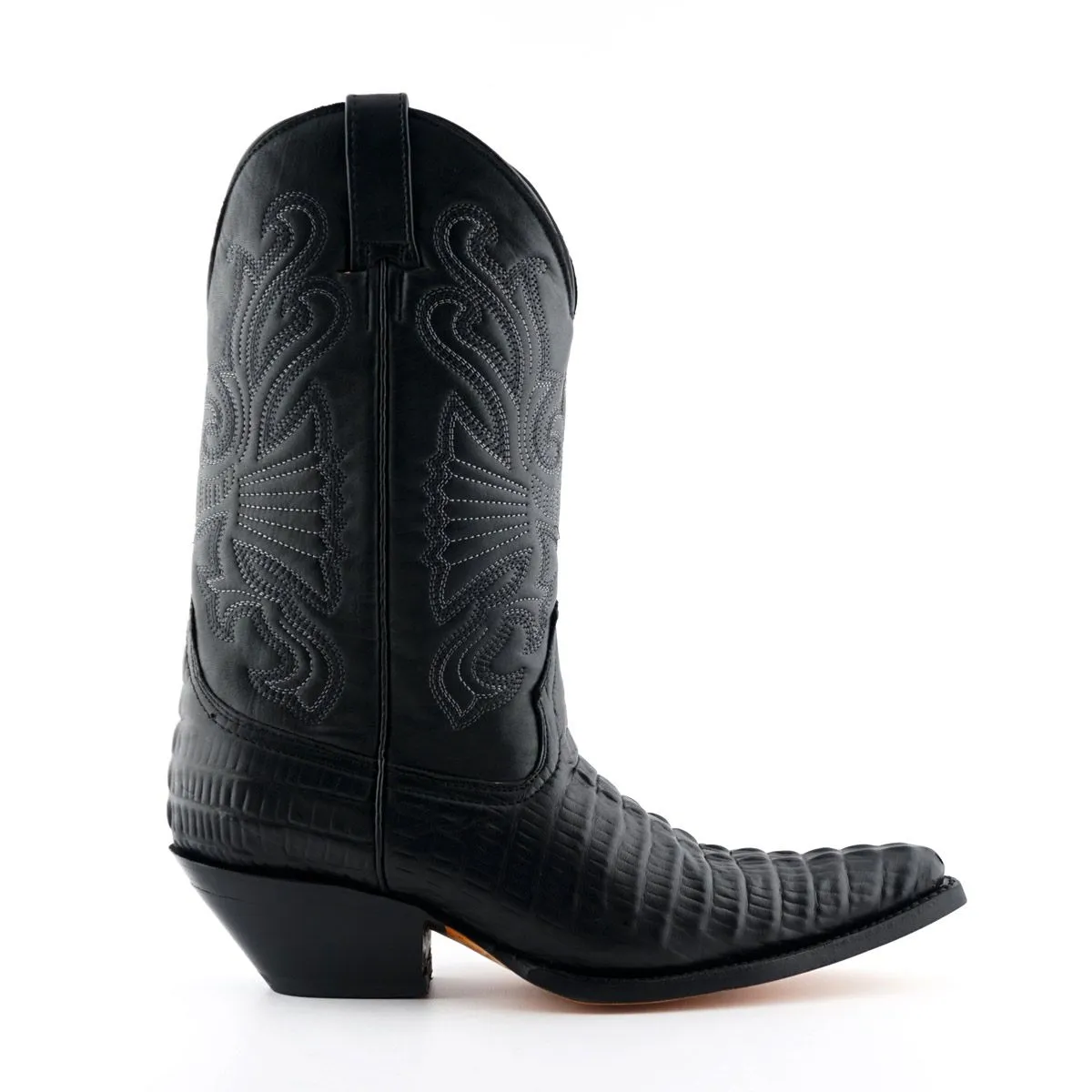 Grinders - Carolina Black Leather Cowboy / Western Style Boots