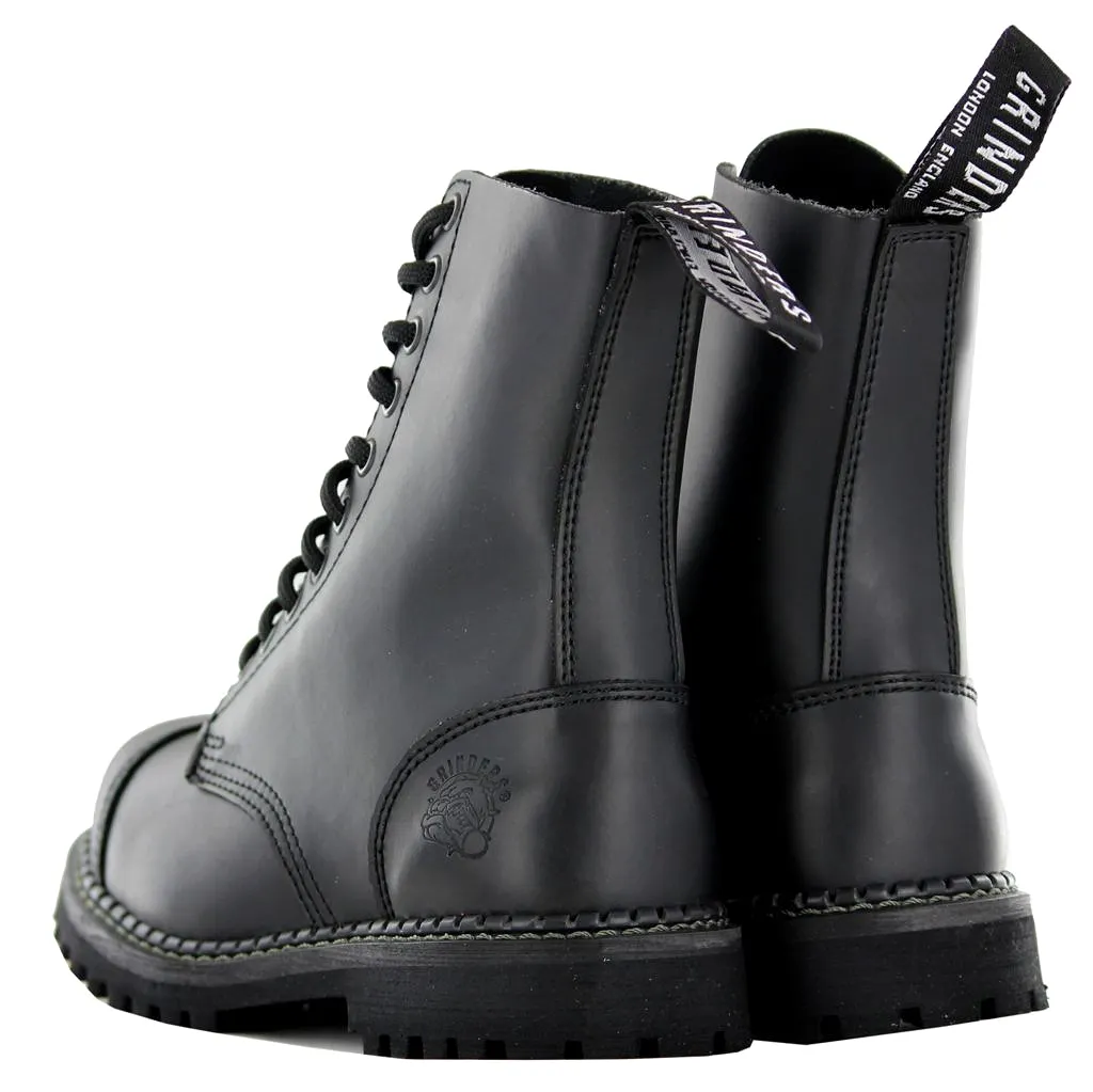 Grinders Unisex Stag CS Leather Black Boots - UK 8