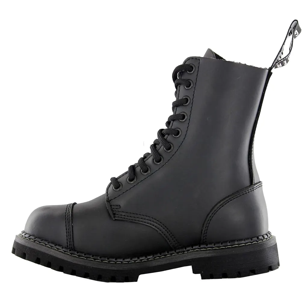 Grinders Unisex Stag CS Leather Black Boots - UK 8