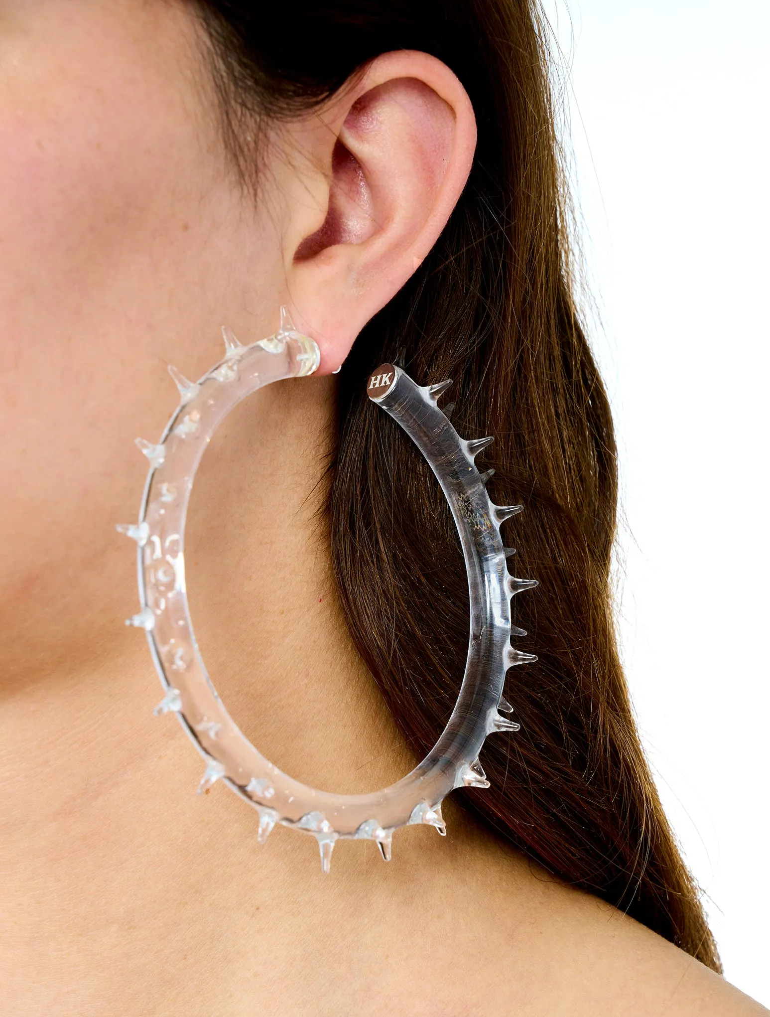 Hugo Kreit Clear Spiky Hoops