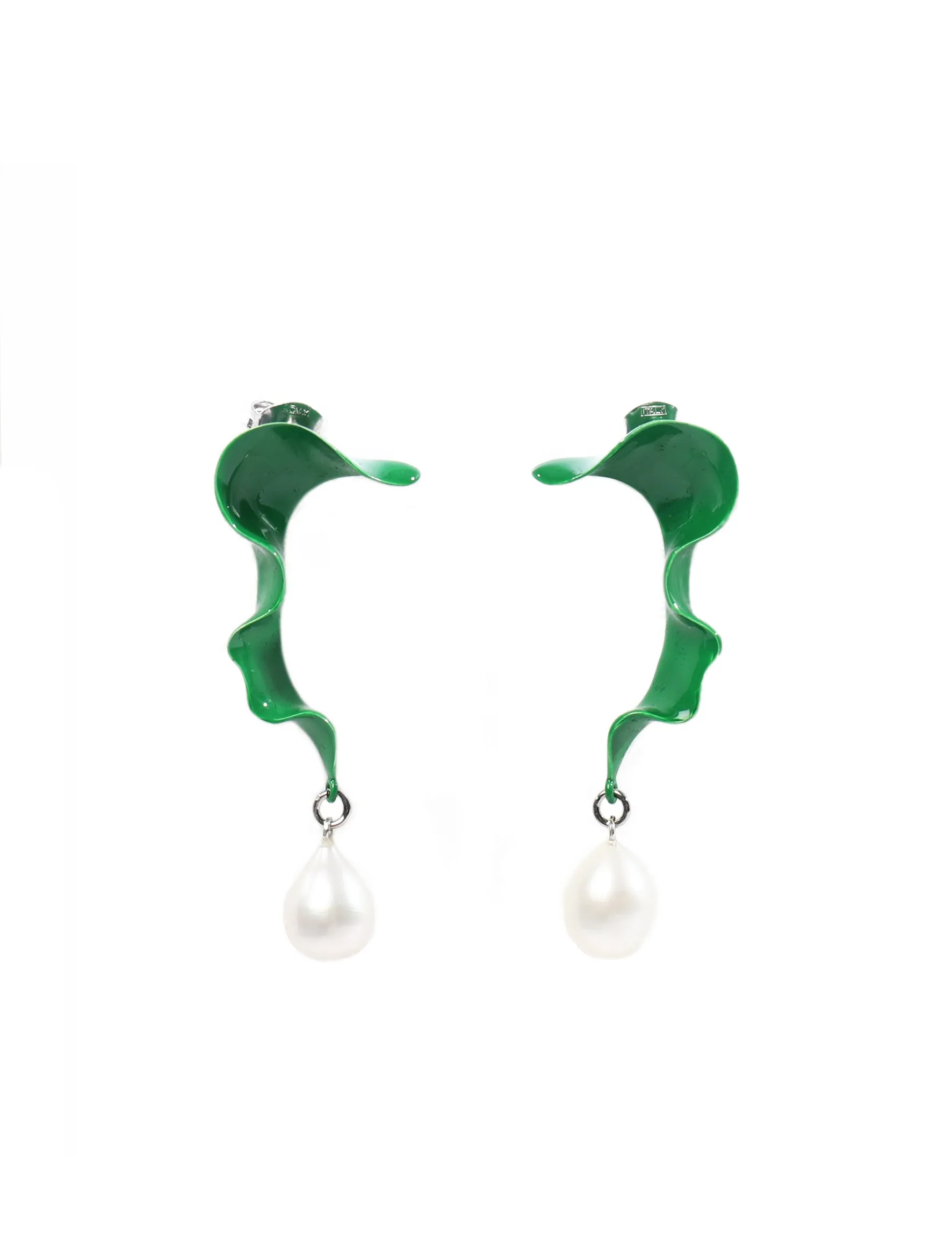 Hugo Kreit Green Mini Swirl Earring