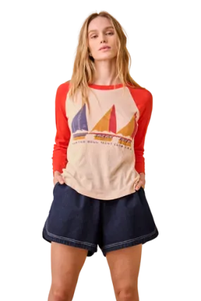 Hunter Bell Yacht Club Raglan Tee, Red