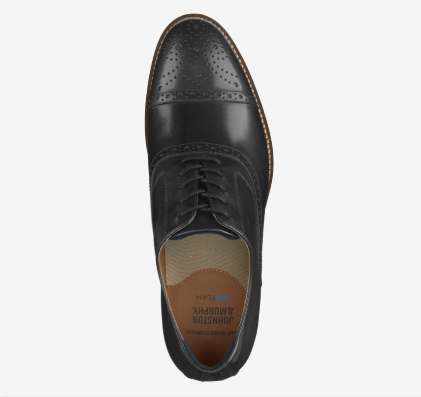 Johnston & Murphy Conard 2.0 Plain Toe Black Full Grain Men's