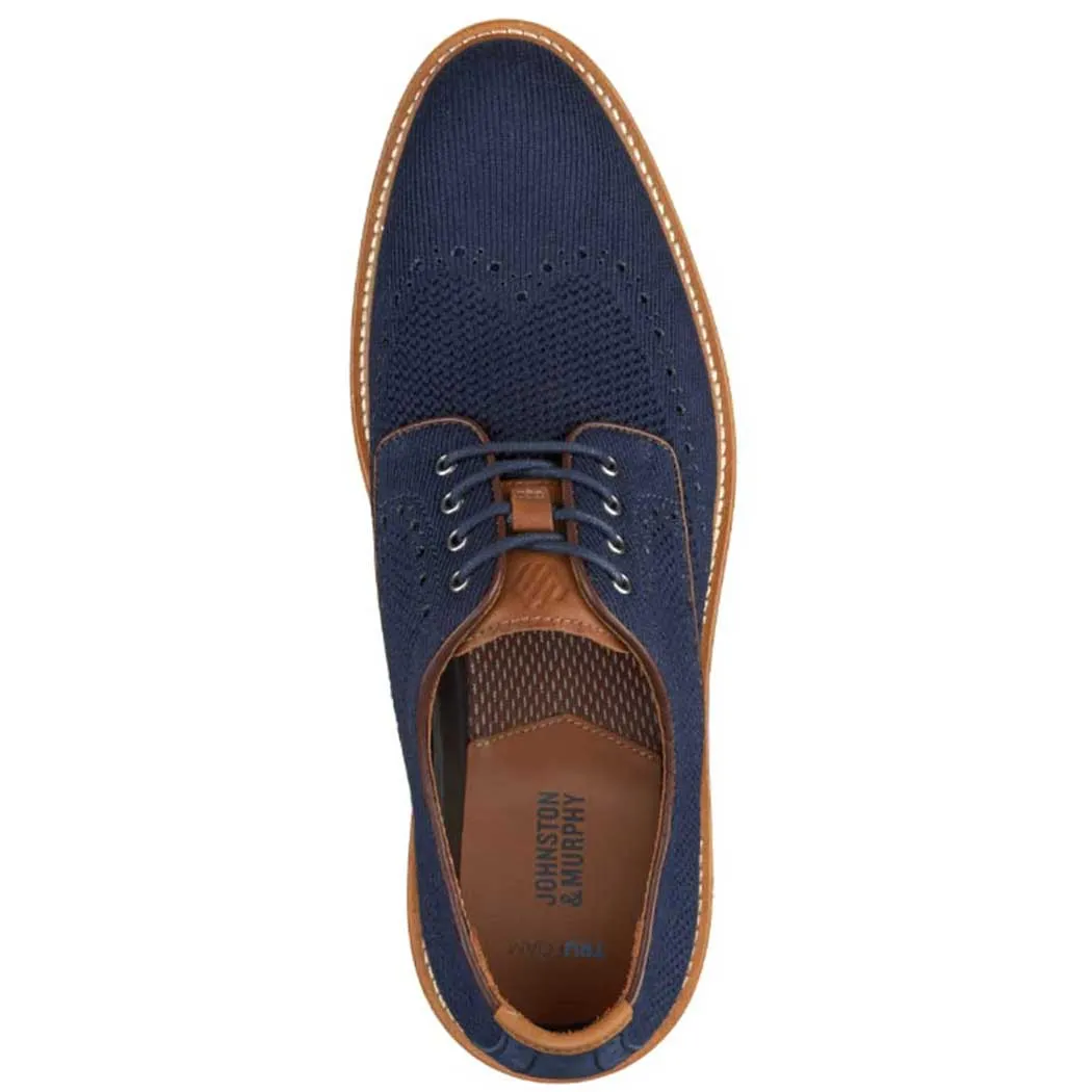 Johnston & Murphy Upton Knit Wingtip Navy (Men's)