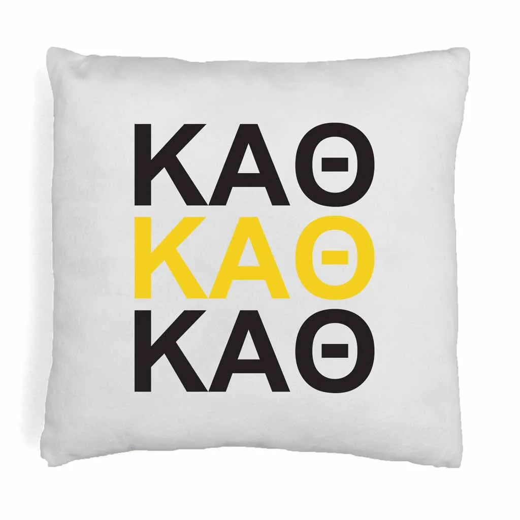 Kappa Alpha Theta Throw Pillow Cover with Greek Letters