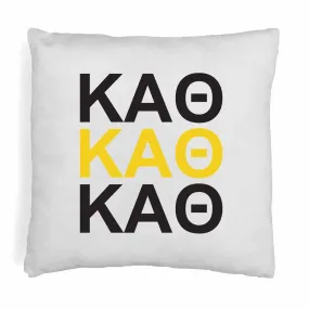 Kappa Alpha Theta Throw Pillow Cover with Greek Letters