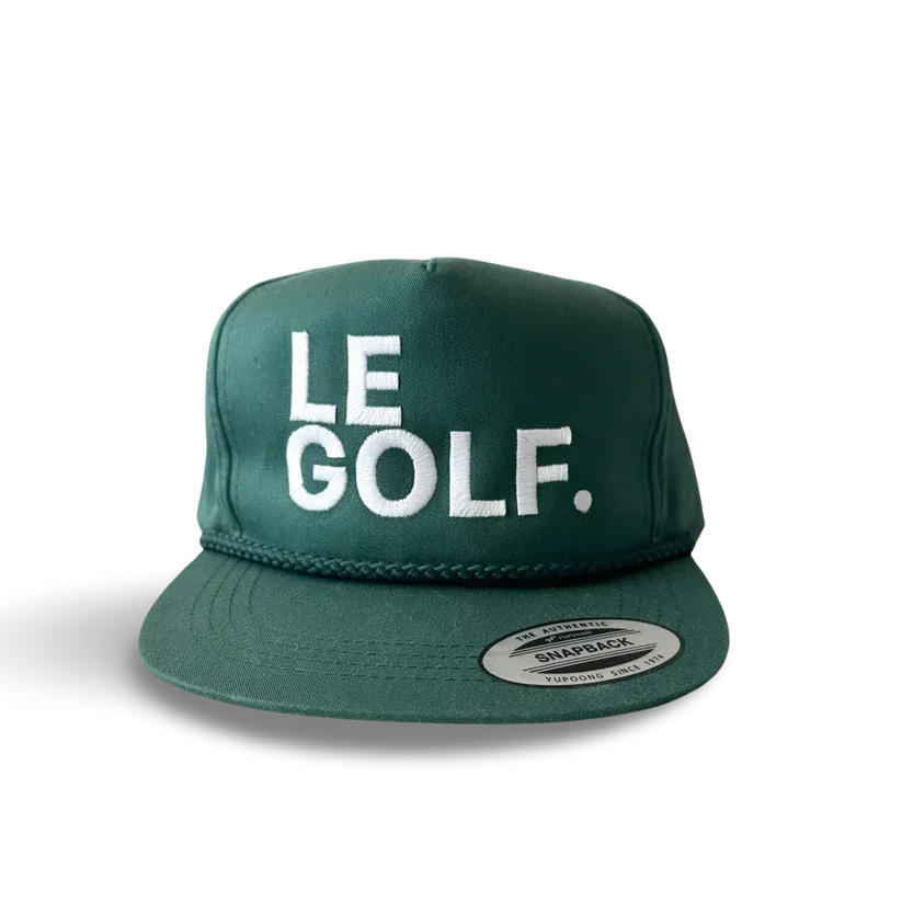 Le Golf Hat Canvas Flat Brim Snapback (Hunter Green + LRG White Logo)