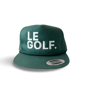 Le Golf Hat Canvas Flat Brim Snapback (Hunter Green + LRG White Logo)