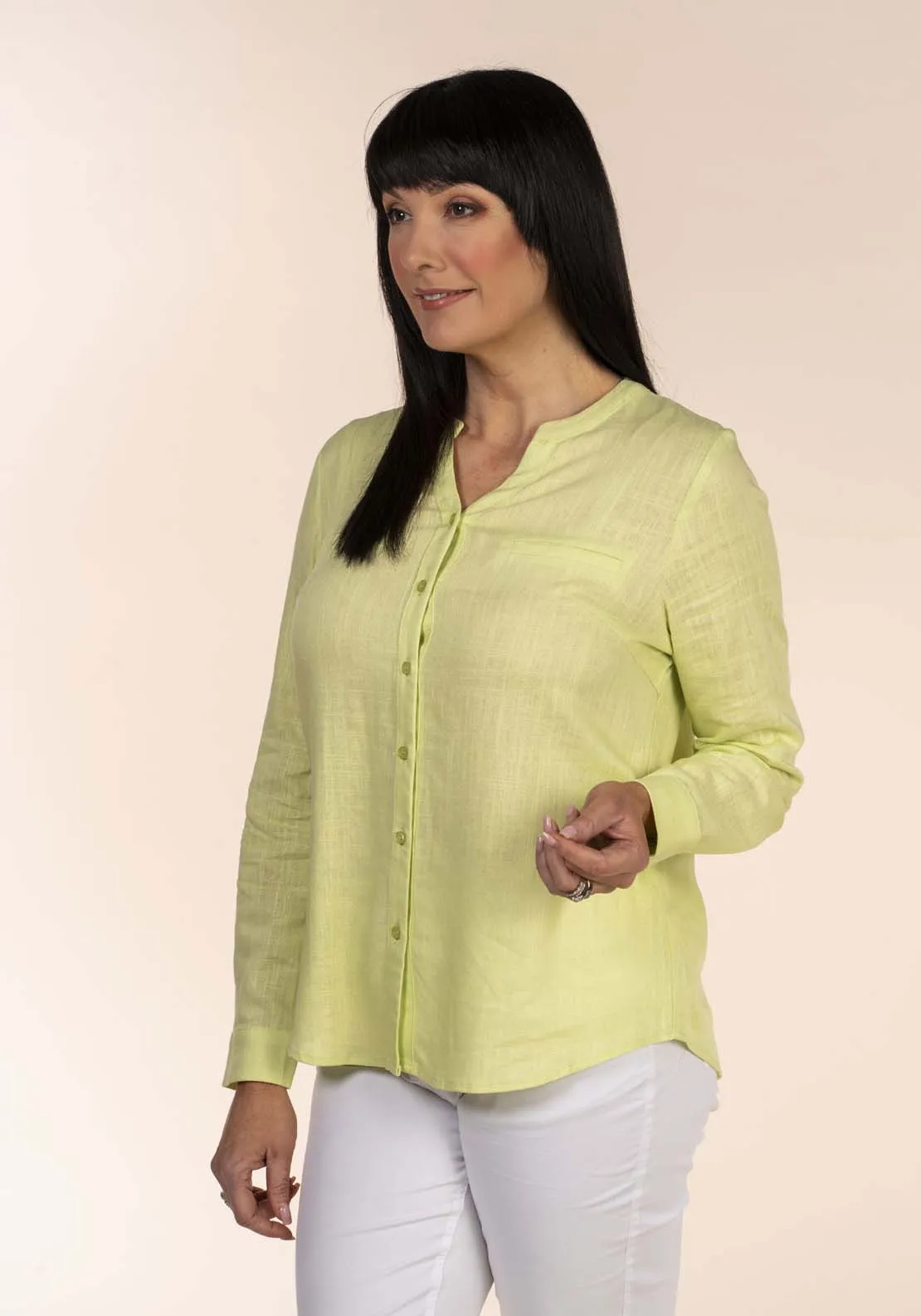 Linen Blouse - Lime