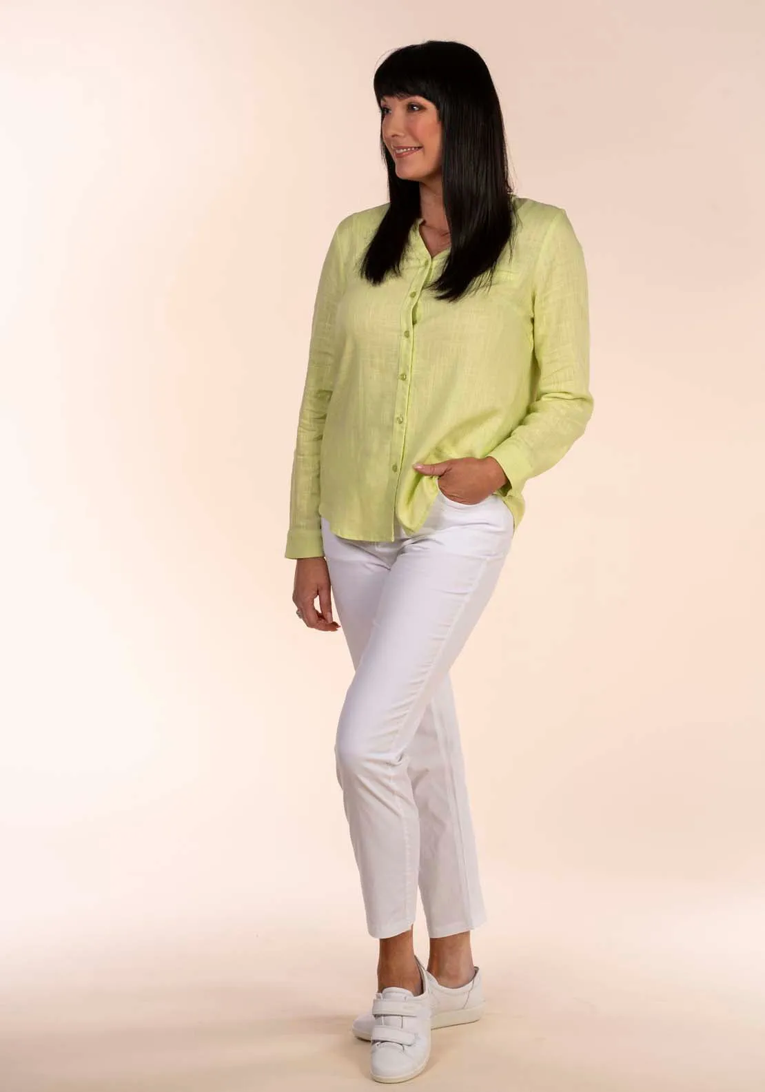 Linen Blouse - Lime