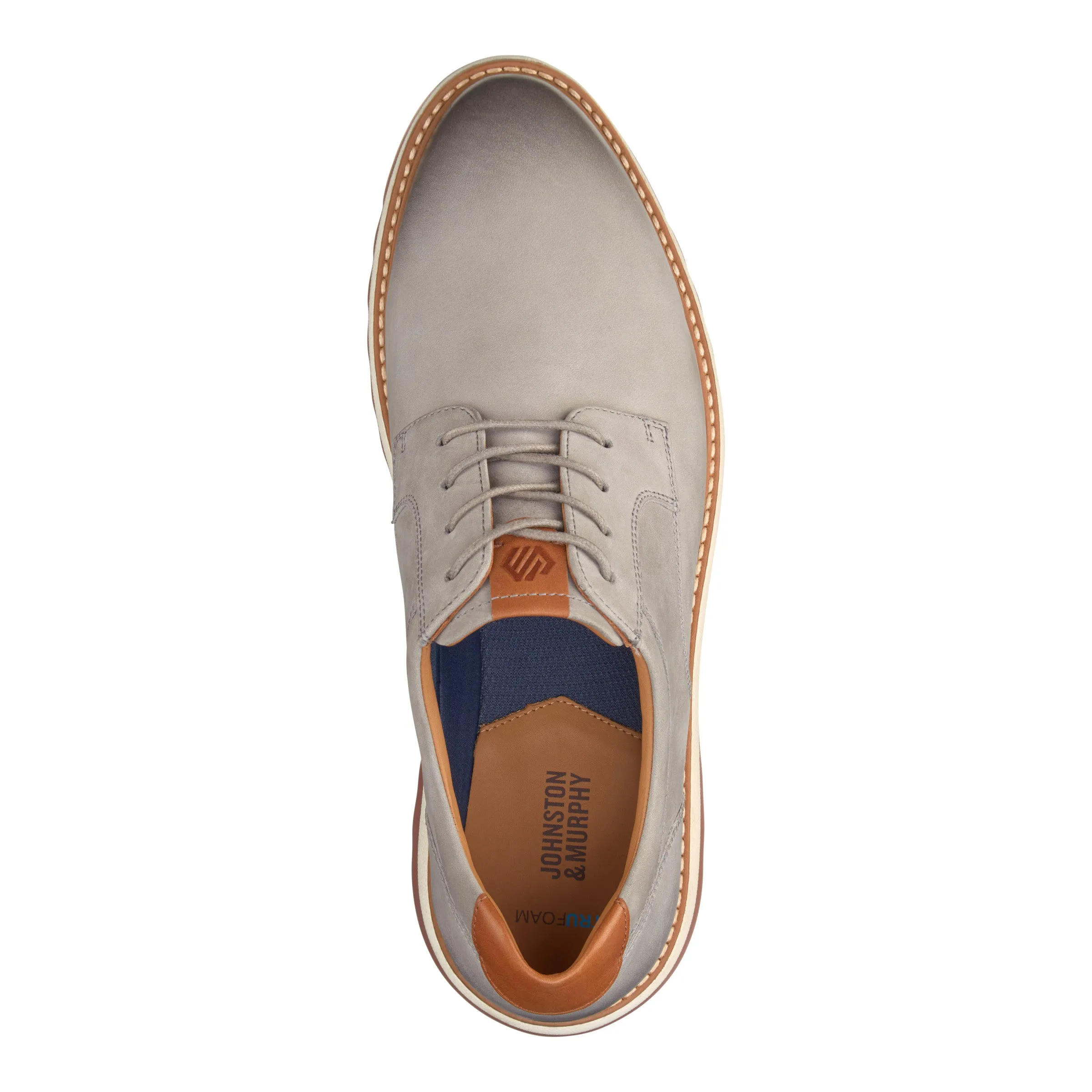 Men's Johnston & Murphy Braydon Plain Toe Color: Gray Oiled Nubuck