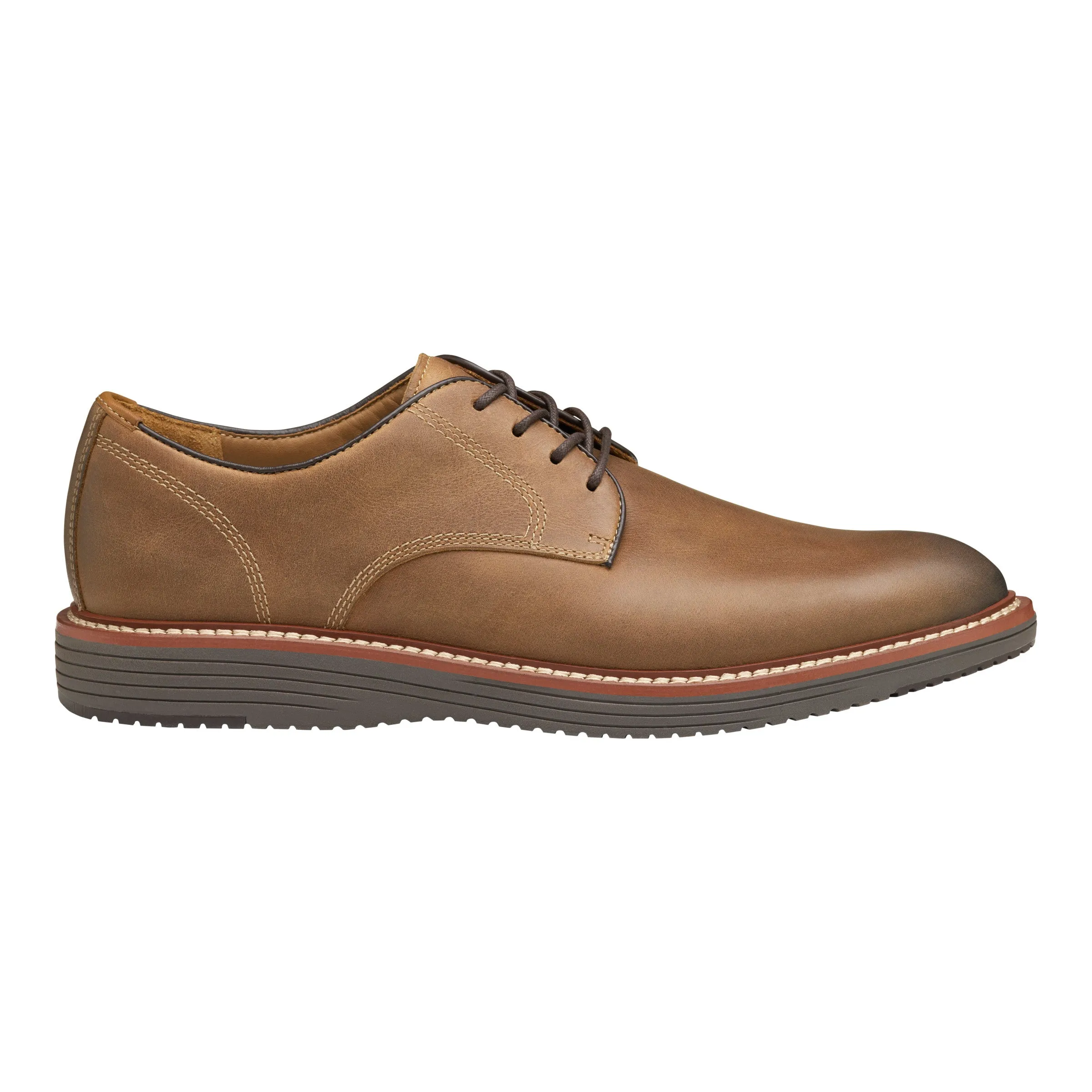 Men's Johnston & Murphy Upton Plain Toe Color: Tan Oiled Full Grain