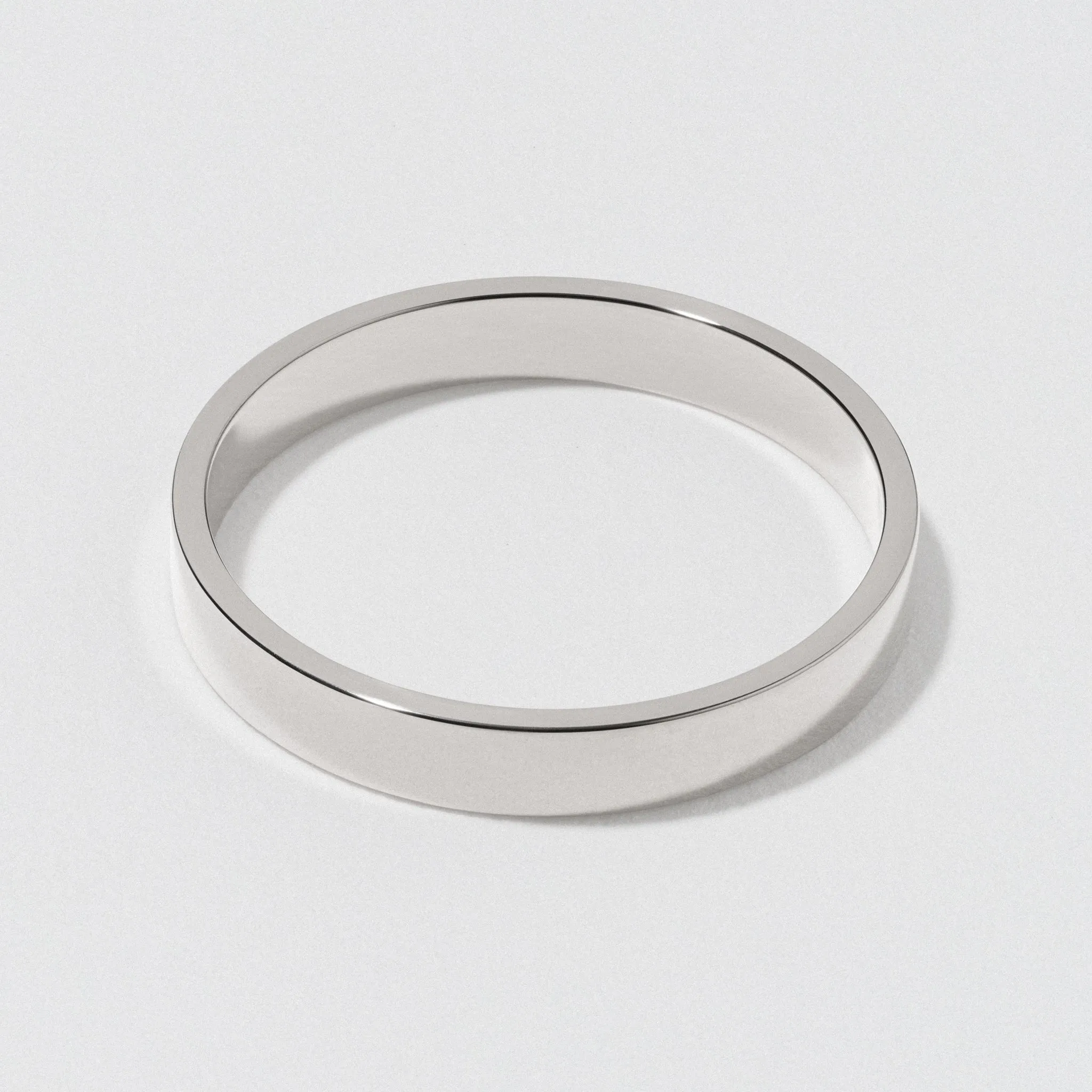 Platinum Flat Wedding Band - Polished 3mm