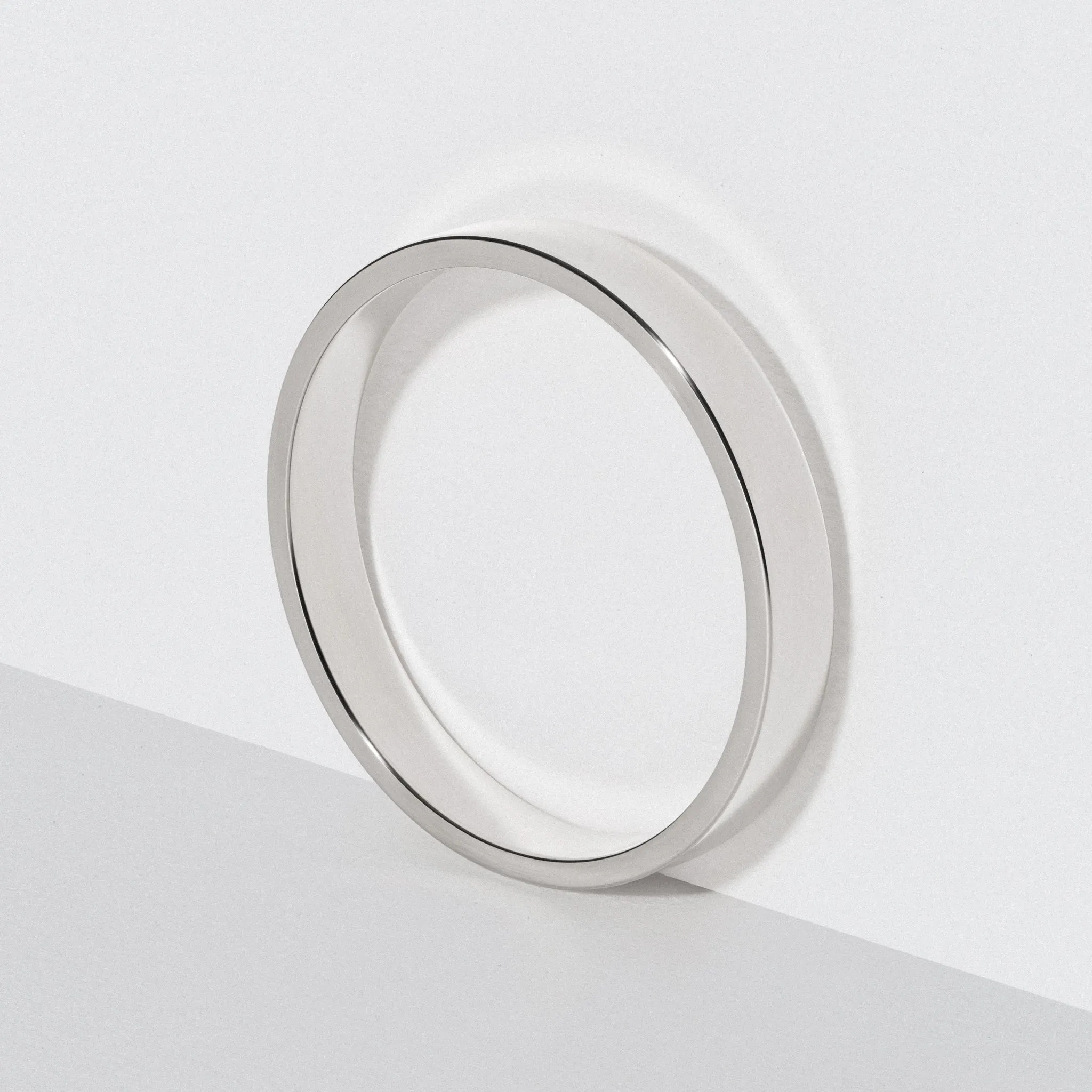 Platinum Flat Wedding Band - Polished 3mm