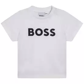 Playera nio y adolescente blanca Boss