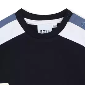 Playera para bebé azul marino Boss