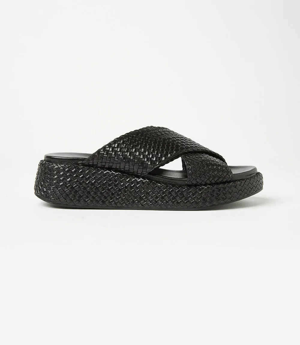 Raffia Cross Platform Slides