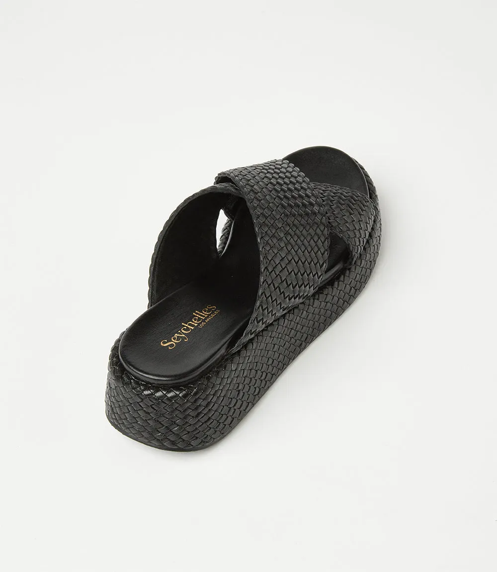 Raffia Cross Platform Slides