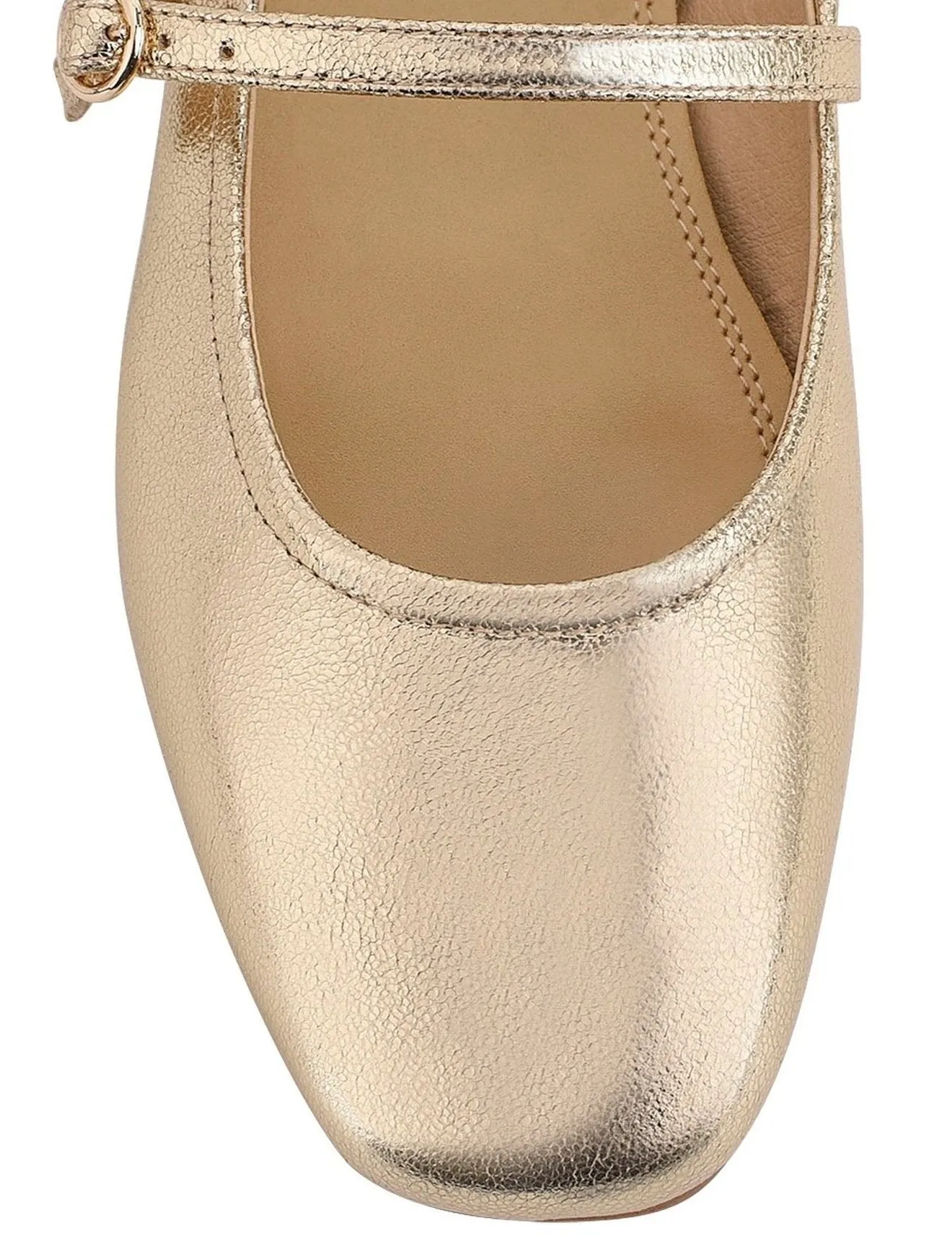 Rey Mary Jane Ballet - Gold Metallic Leather