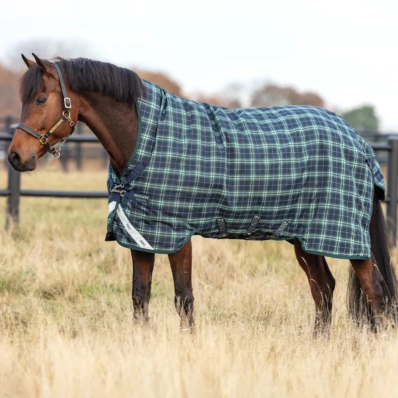 Rhino Wug Vari-Layer 100g Turnout Rug - Hunter Check/Navy/Green