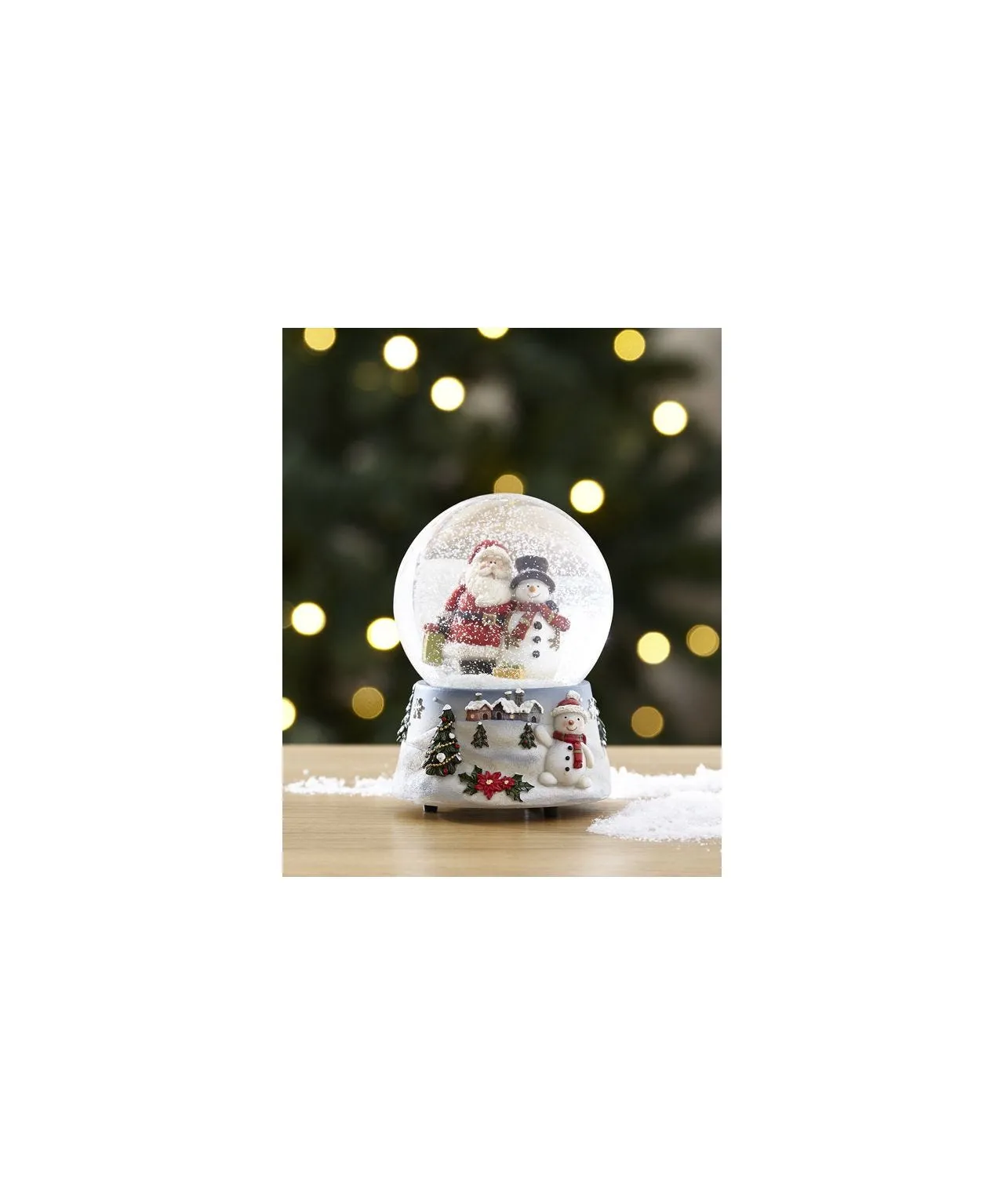 Santa & Snowman Musical Snow globe