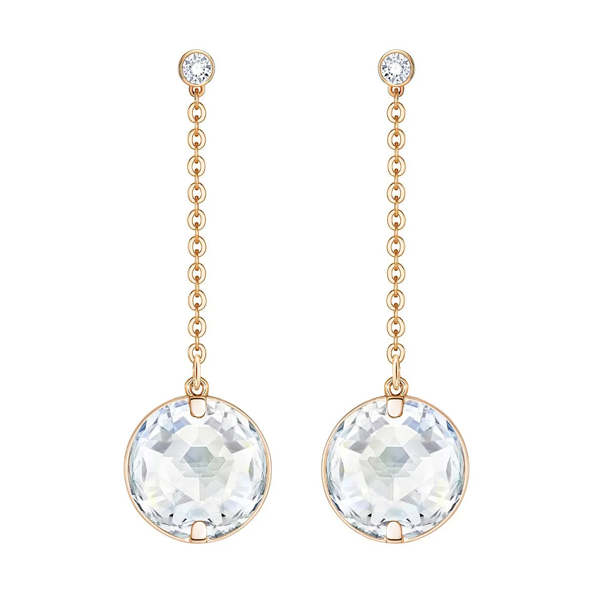 Swarovski Pierced Earrings, GLOBE, White, Rose Gold -5278375