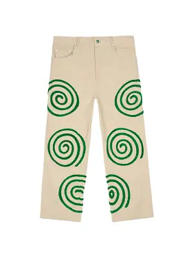 Swirls Twill Trousers Khaki