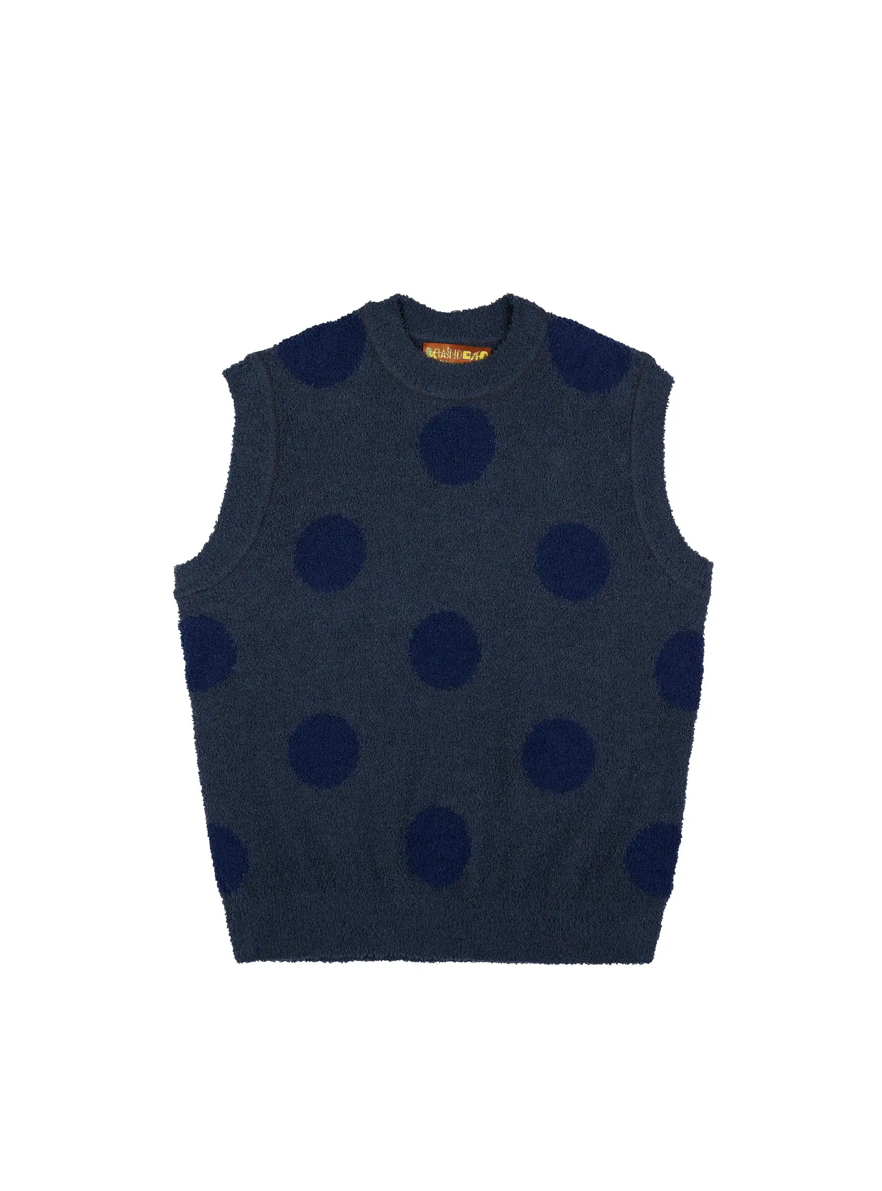 Teddy Fur Dot Sweater Vest Navy