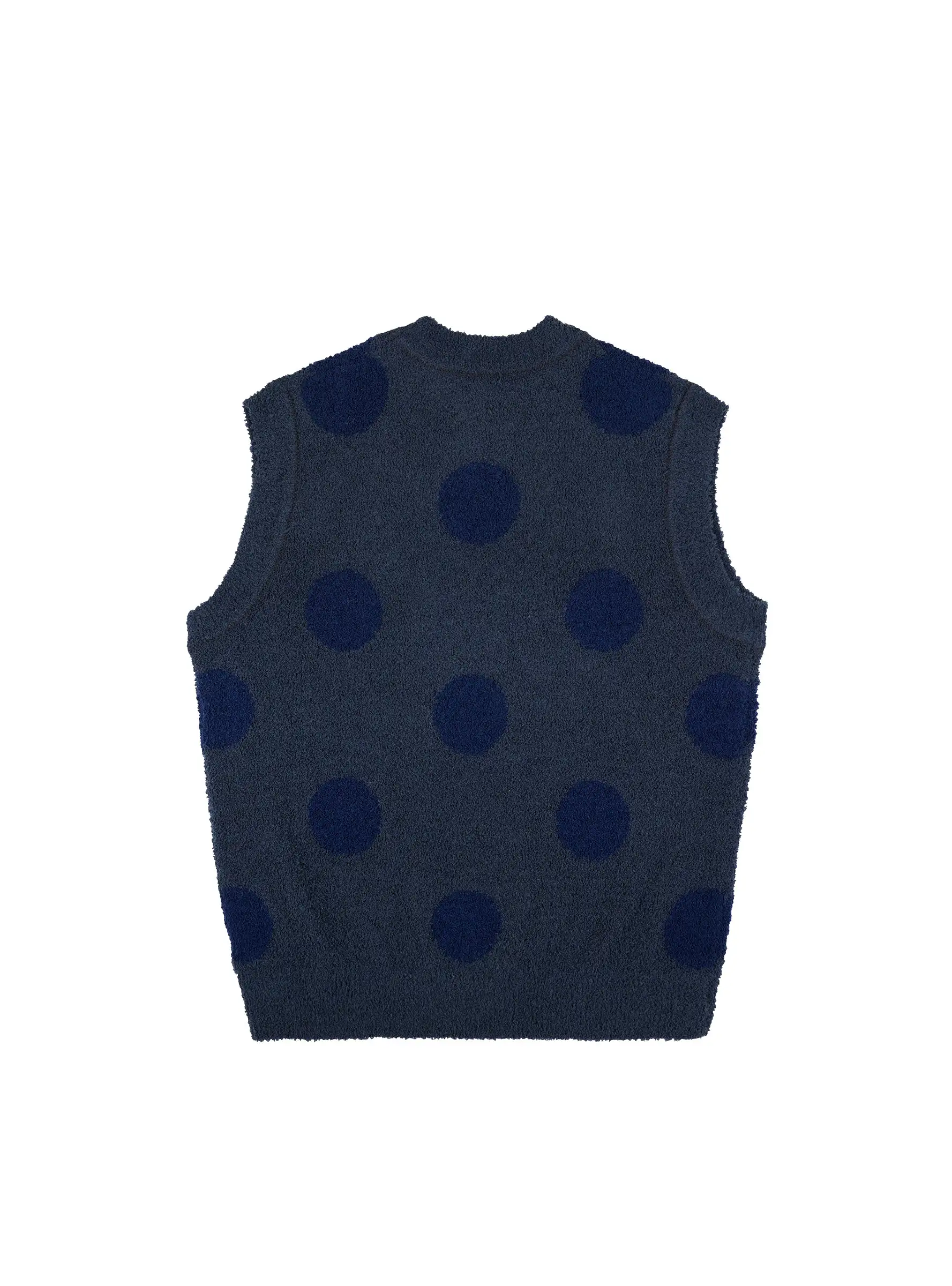 Teddy Fur Dot Sweater Vest Navy