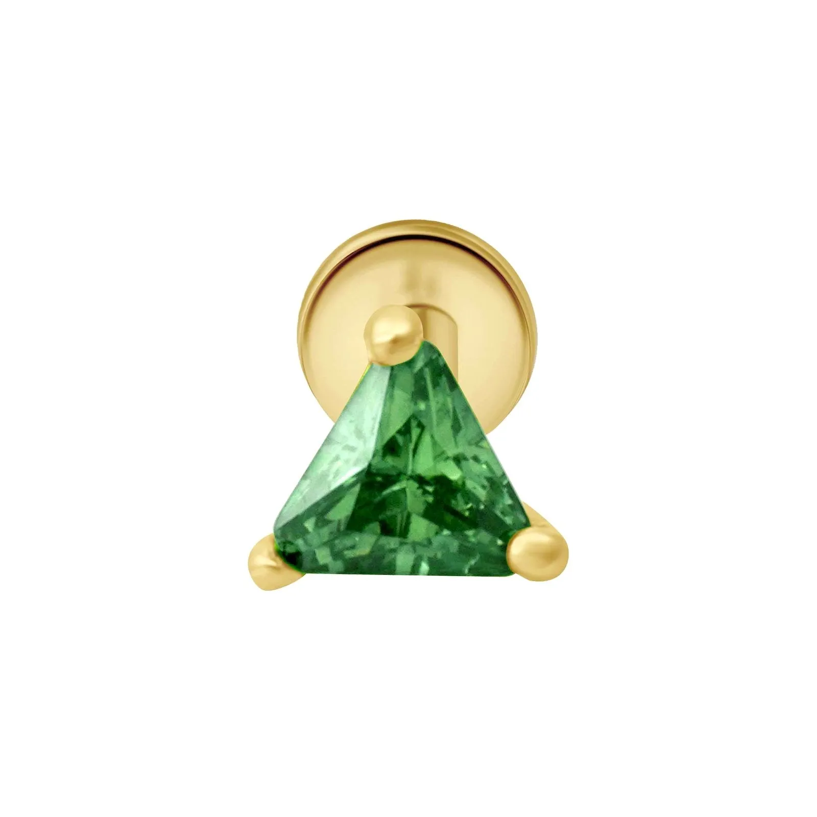 Triangle Cut Emerald Flat Back Stud