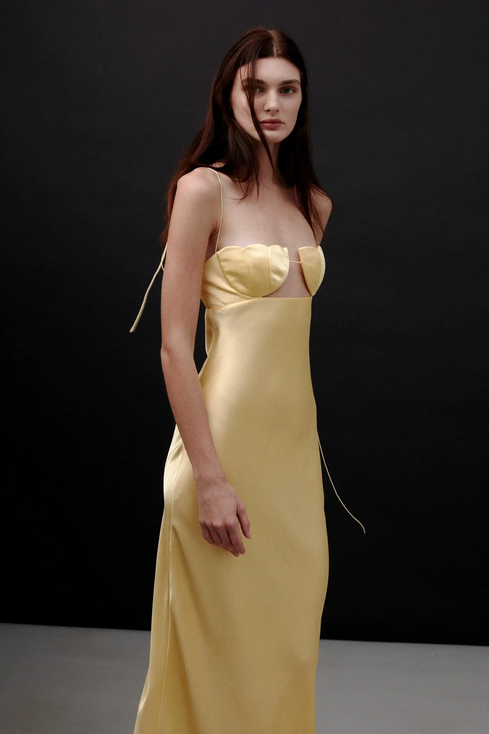 Tulip Maxi Dress in Lemon Yellow