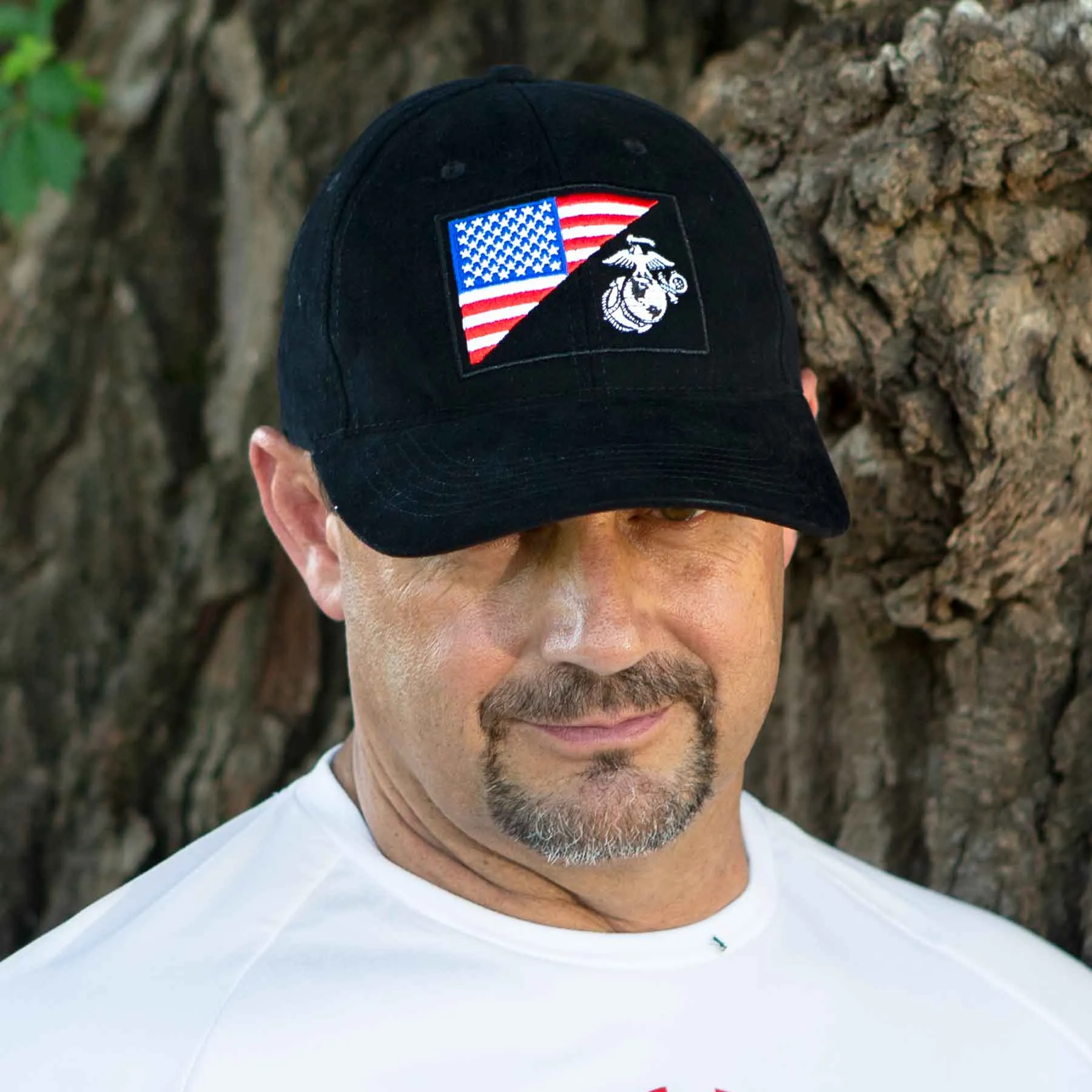 USA Flag Eagle, Globe, and Anchor Hat- Personalized- Black