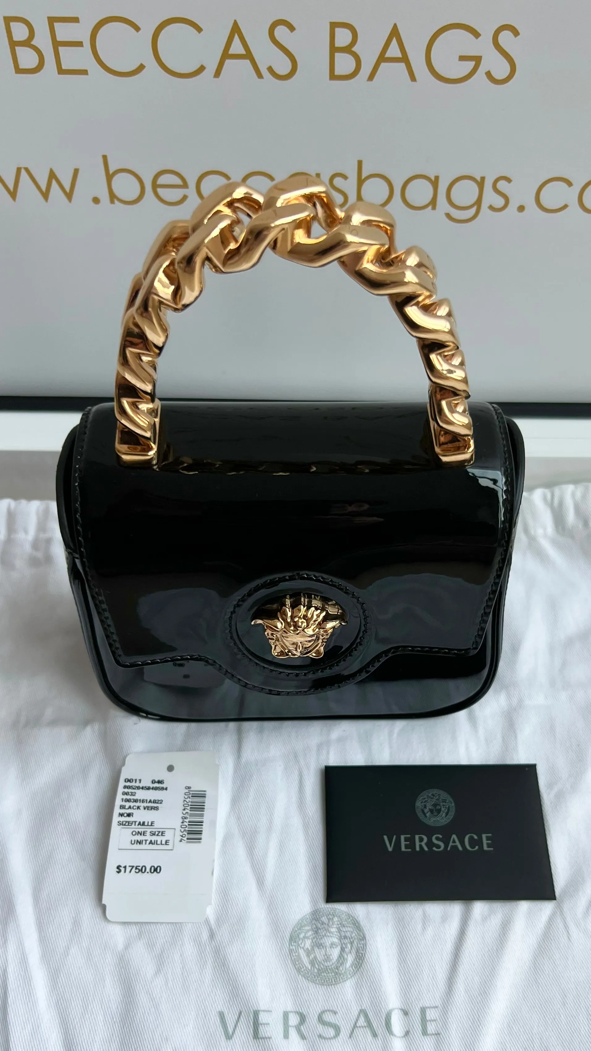 Versace La Medusa Patent Mini Bag