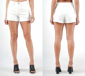 White High Rise Mom Shorts